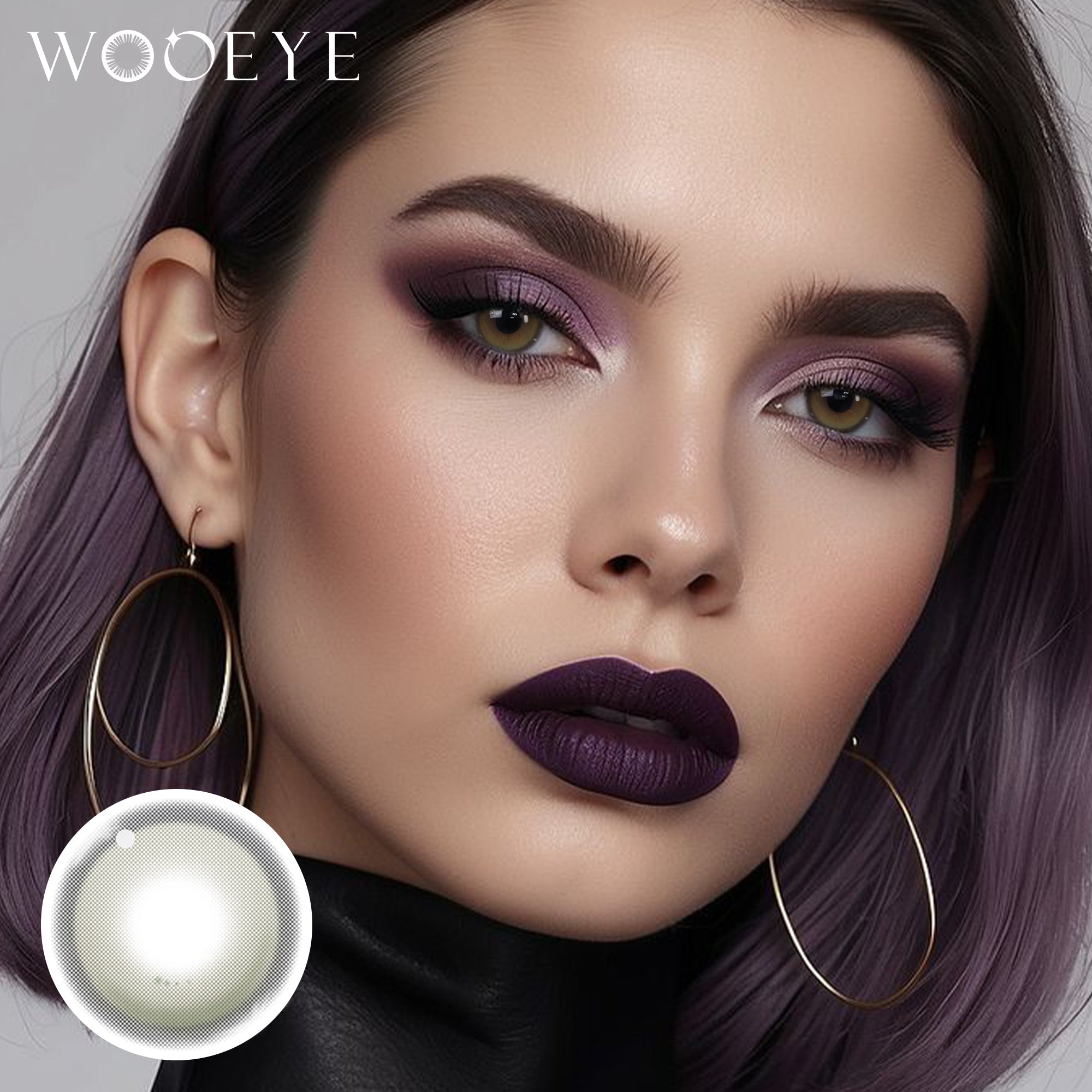 Model wearing Master Green Contact Lenses