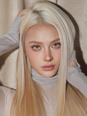 Model wearing Transform Brown Contact Lenses