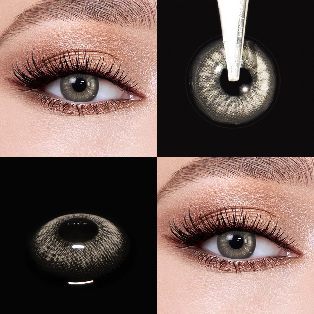 Brown eyes wearing Jennie Grey I Contact Lenses