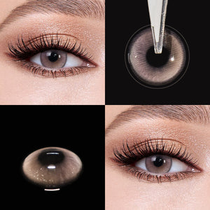 Brown eyes wearing Princess Pink Contact Lenses