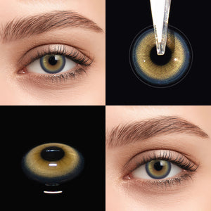 Brown eyes wearing Halo Brown Contact Lenses