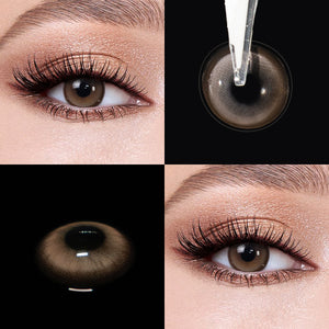 Brown eyes wearing Princess Coffe Brown Contact Lenses