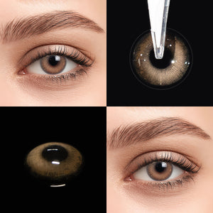 Brown eyes wearing Soul Brown Contact Lenses
