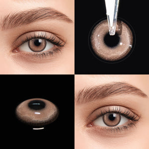 Brown eyes wearing Heaven Brown Contact Lenses