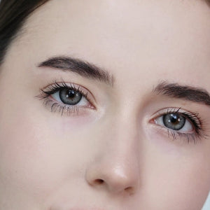 Close-up of face wearing Magic Grey Contact Lenses