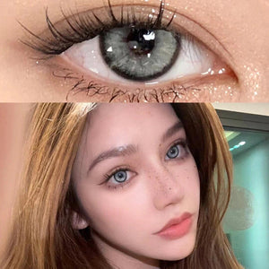 Close-up of the eye and product wearing Diamond Gray I Contact Lenses