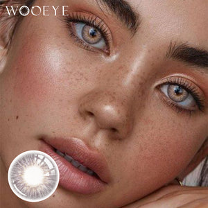 Model wearing Omg Purple Contact Lenses