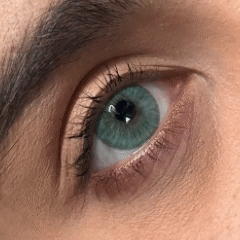 Close-up of eyes wearing Transform Blue Contact Lenses