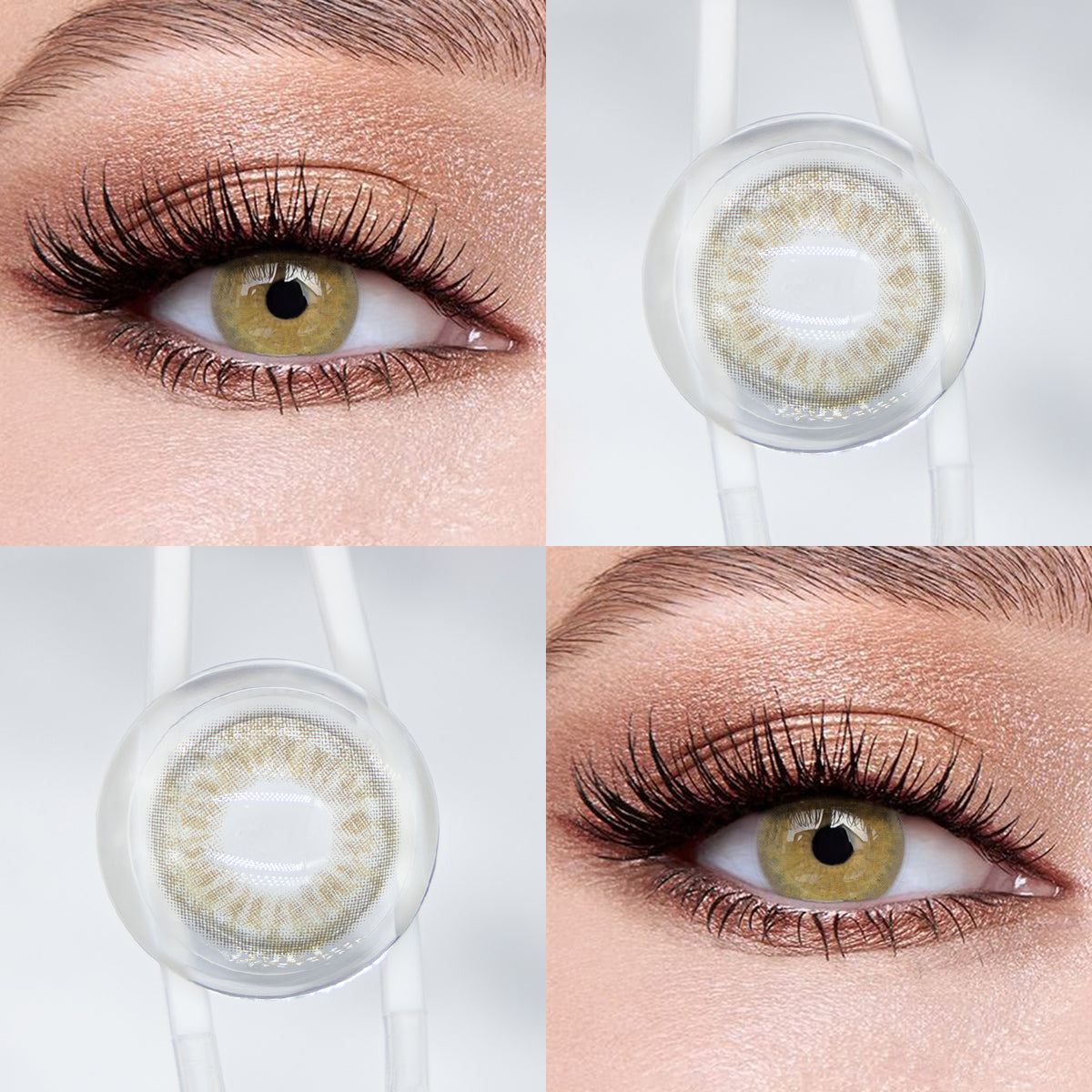 Brown eyes wearing Delicious Honey Brown Contact Lenses