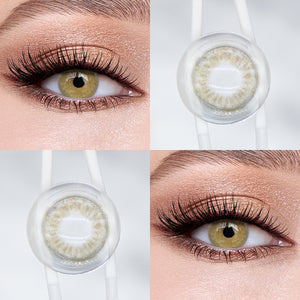 Brown eyes wearing Delicious Honey Brown Contact Lenses