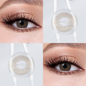 Brown eyes wearing Mousse Brown II Contact Lenses