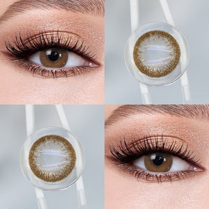 Brown eyes wearing Coffee Brown Contact Lenses