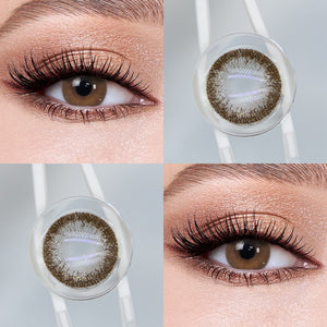 Brown eyes wearing Coffee Gray Contact Lenses