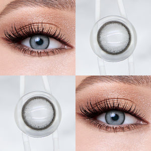 Brown eyes wearing Mocha Gray Contact Lenses