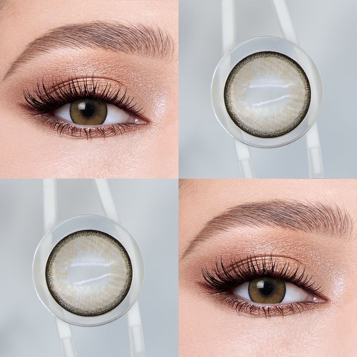 Brown eyes wearing Moon Brown Contact Lenses