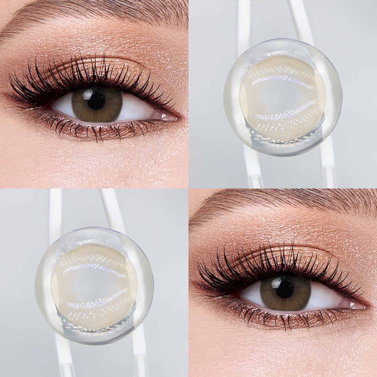 Brown eyes wearing Mousse Brown I Contact Lenses