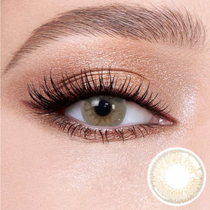 Eye effects of wearing Creamy Beige Gray Contact Lenses