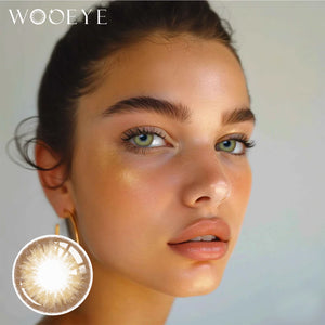 Model wearing Queen Brown II Contact Lenses