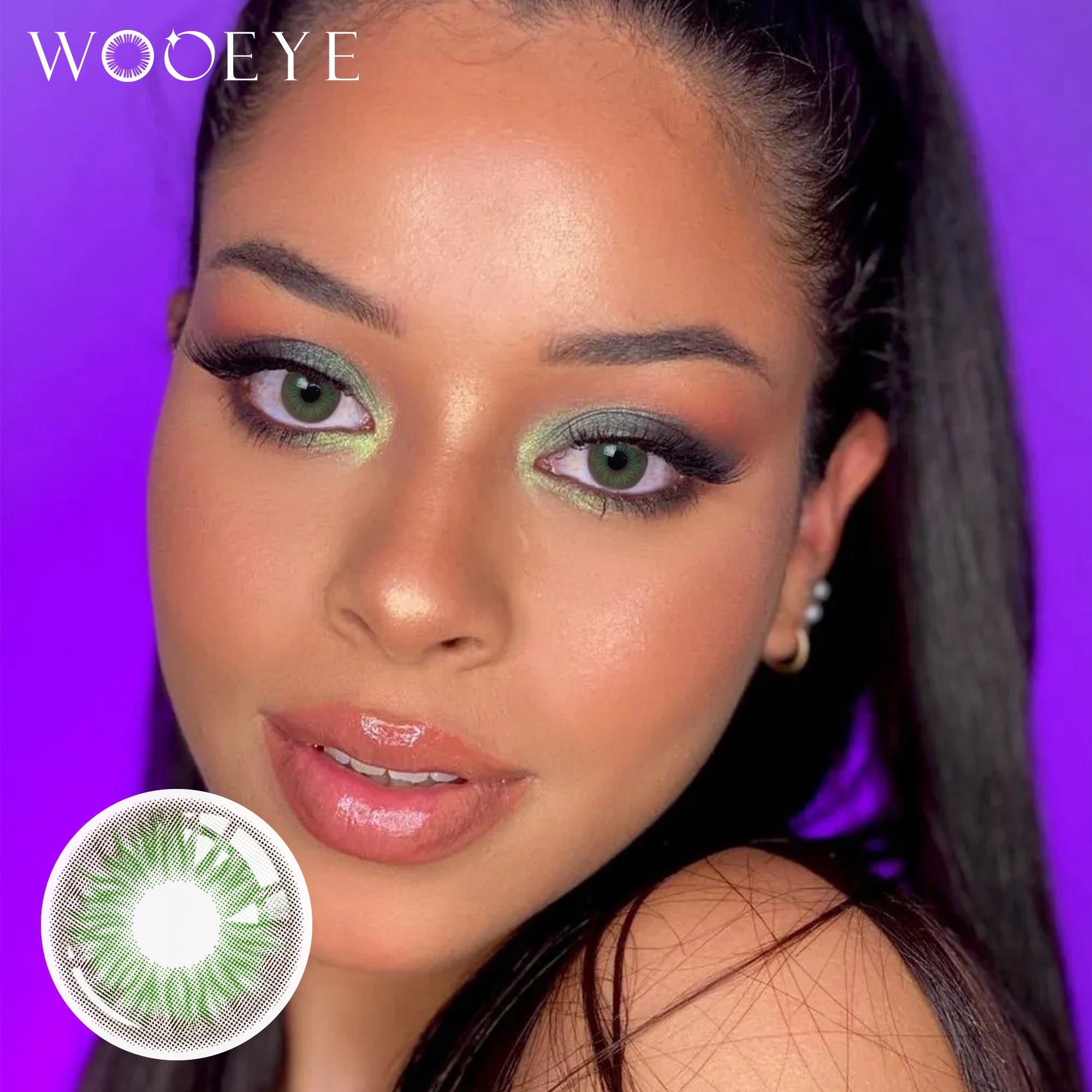 Model wearing Diamond Green Contact Lenses