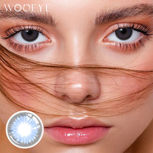 Model wearing Diamond Blue Contact Lenses