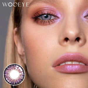 Model wearing Yolanda Purple Contact Lenses