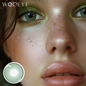 Model wearing Aura Green Contact Lenses