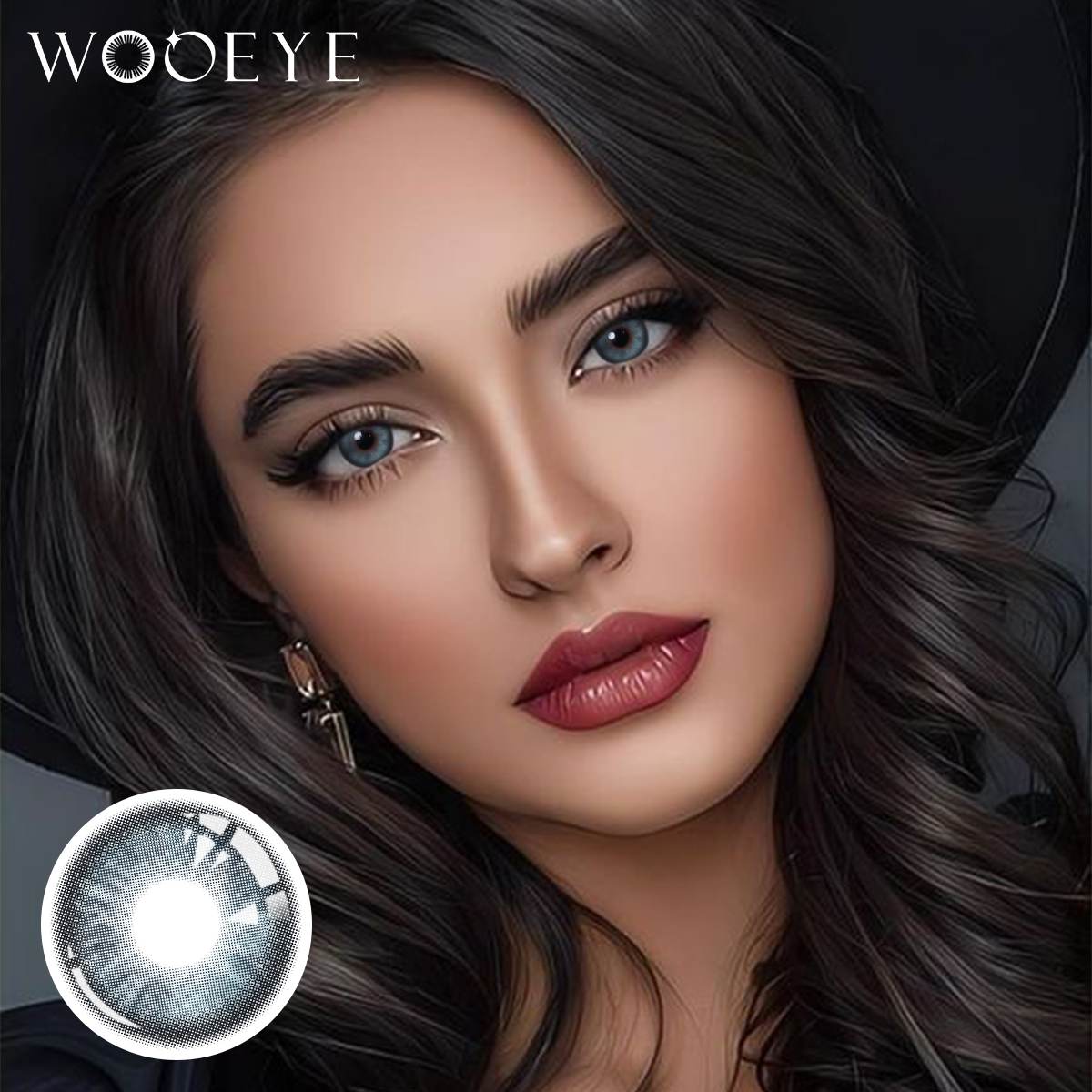 Wooeye Peach Blue Contact Lenses | 1 Year