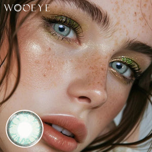 Model wearing Lemon Green Contact Lenses