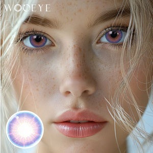 Model wearing Dreamland Purple Contact Lenses