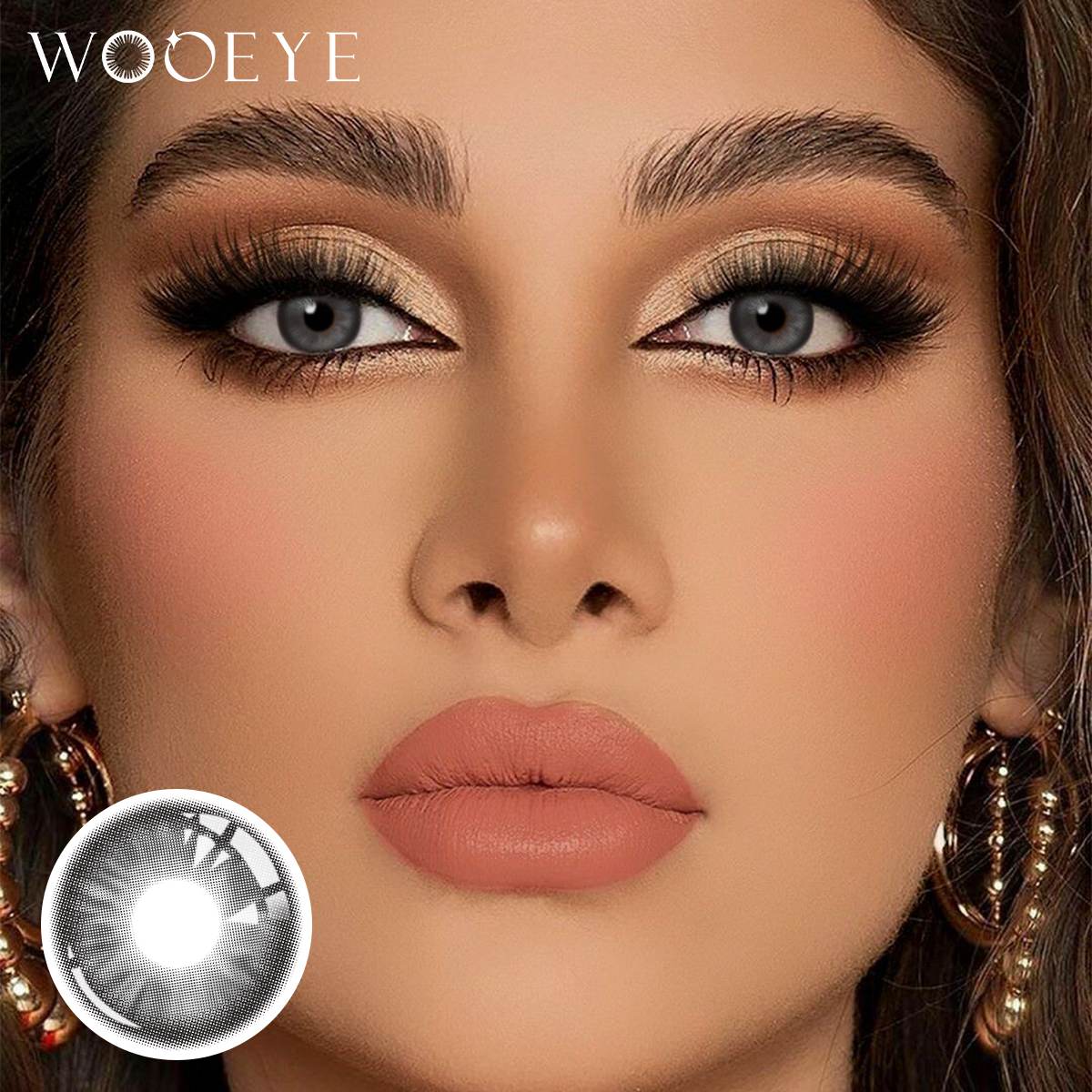 Wooeye Peach Gray Contact Lenses | 1 Year