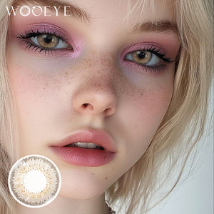Model wearing Salty White Gray Contact Lenses