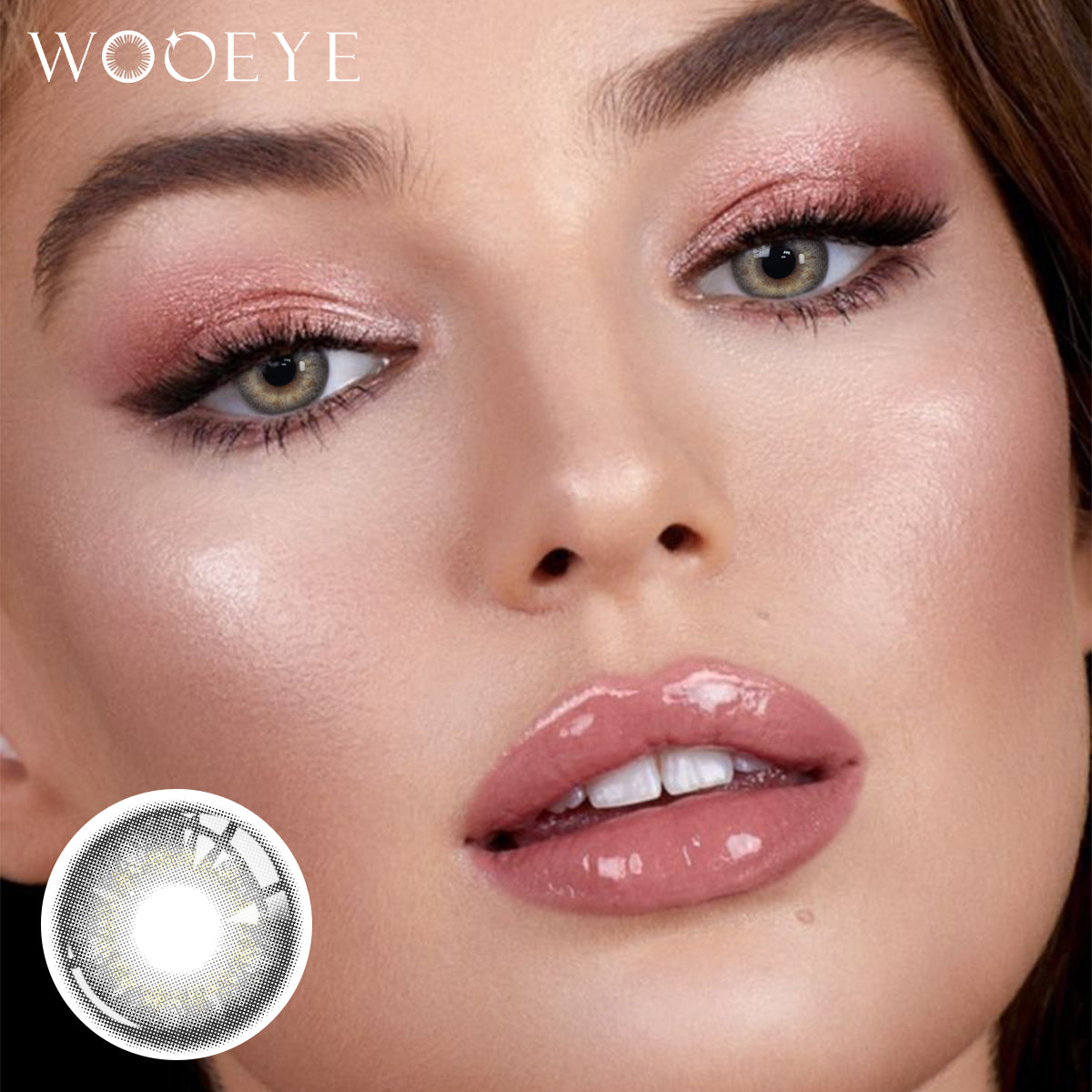 Model wearing Banshe Gray Contact Lenses