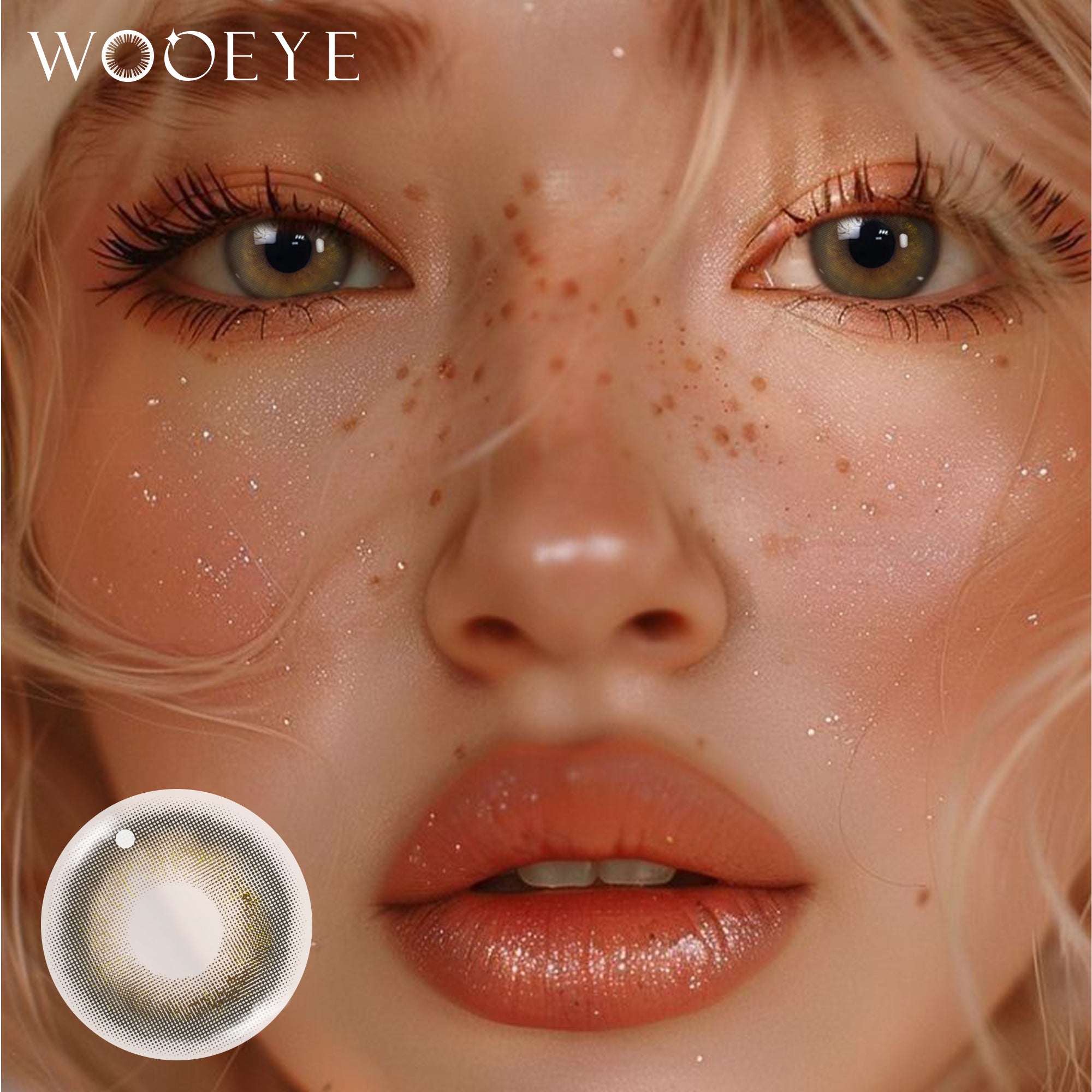 Model wearing Mulberry Brown Contact Lenses