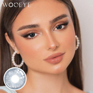 Model wearing Banshe Light Blue Contact Lenses