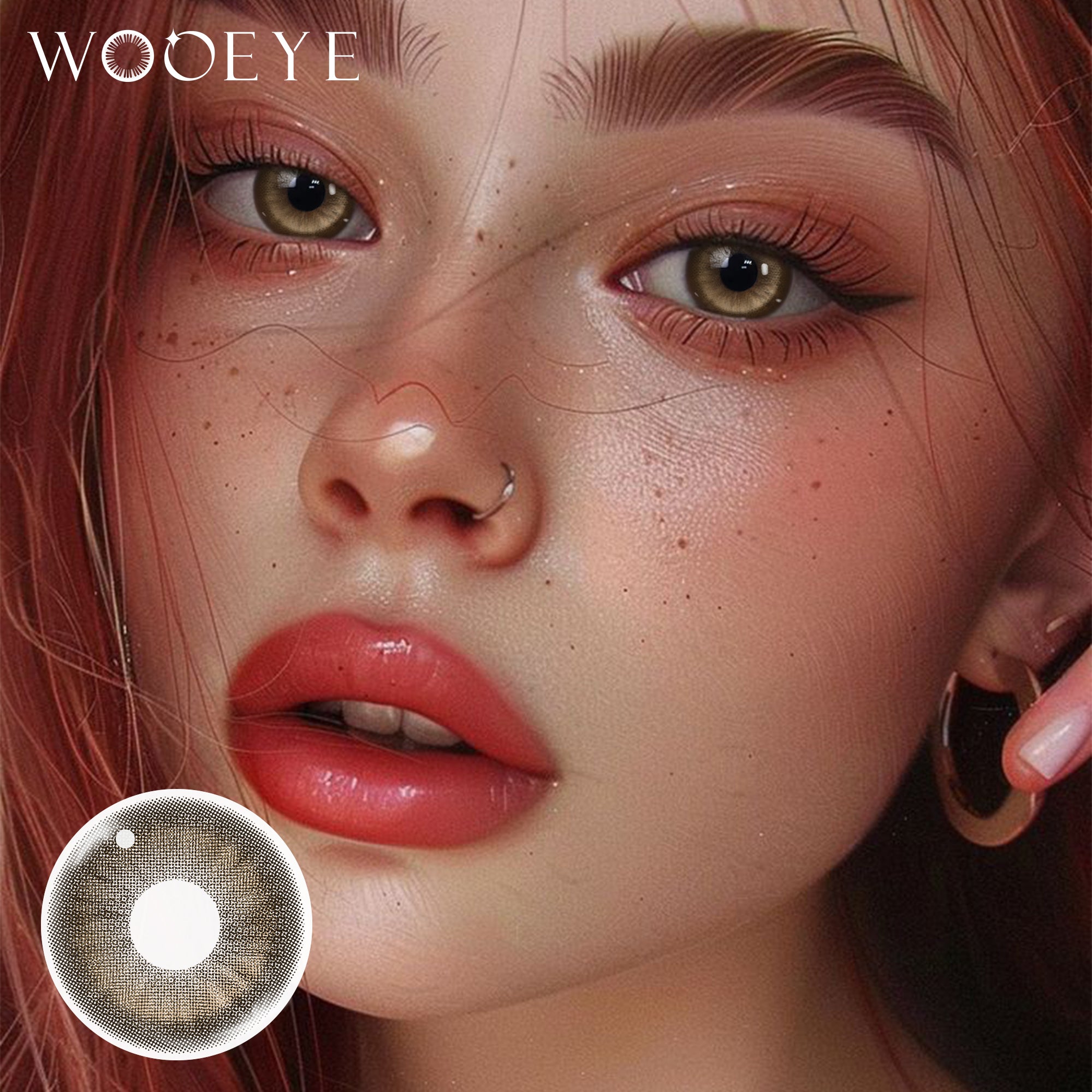 Model wearing Princess Brown Contact Lenses