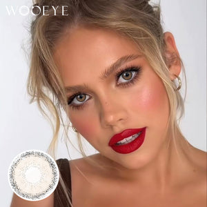 Model wearing Cream Brown II Contact Lenses