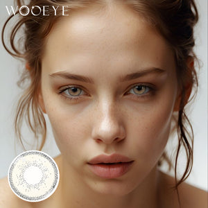 Model wearing Cream Brown I Contact Lenses