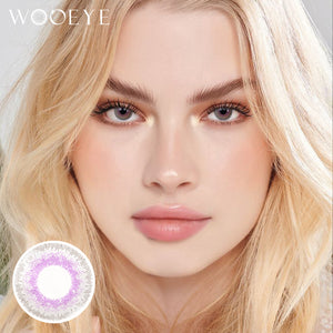 Model wearing Salty purple Contact Lenses