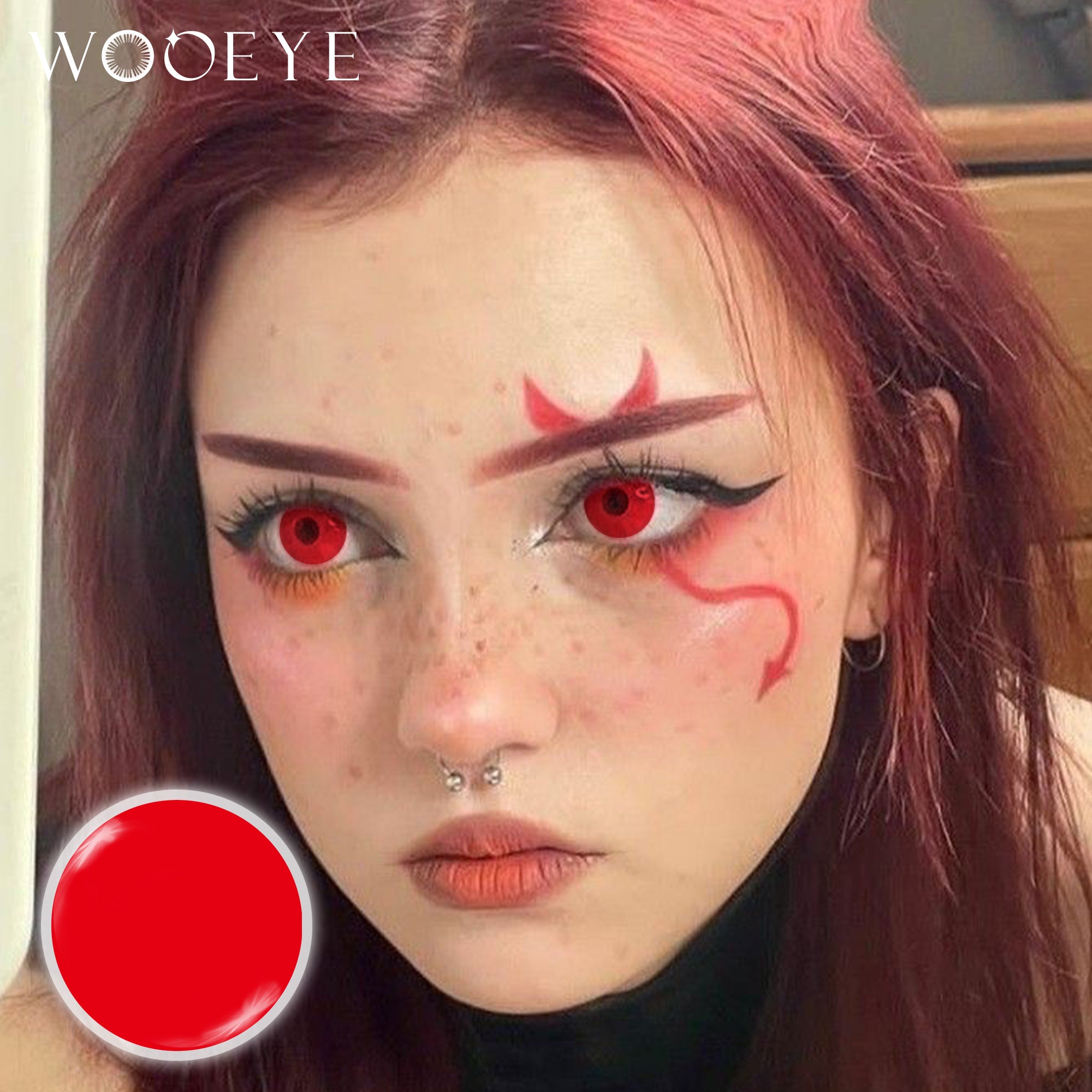 Wooeye All Red Contact Lenses | 1 Year