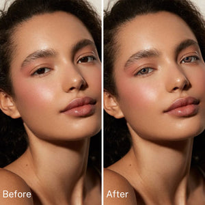 Girl wearing Alice Brown contact lenses before and after effect