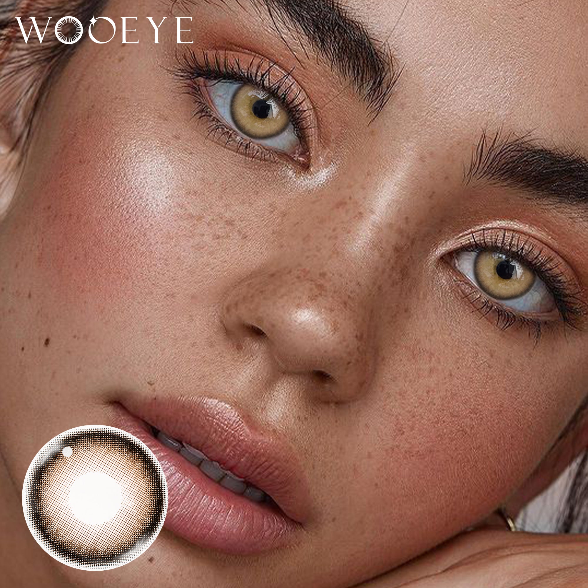 Model wearing Black Coffee Brown Contact Lenses
