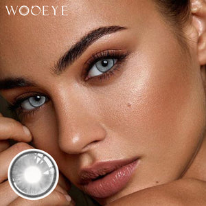 Model wearing Boston Grey Contact Lenses