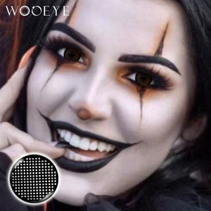 Model wearing Grid Black Contact Lenses