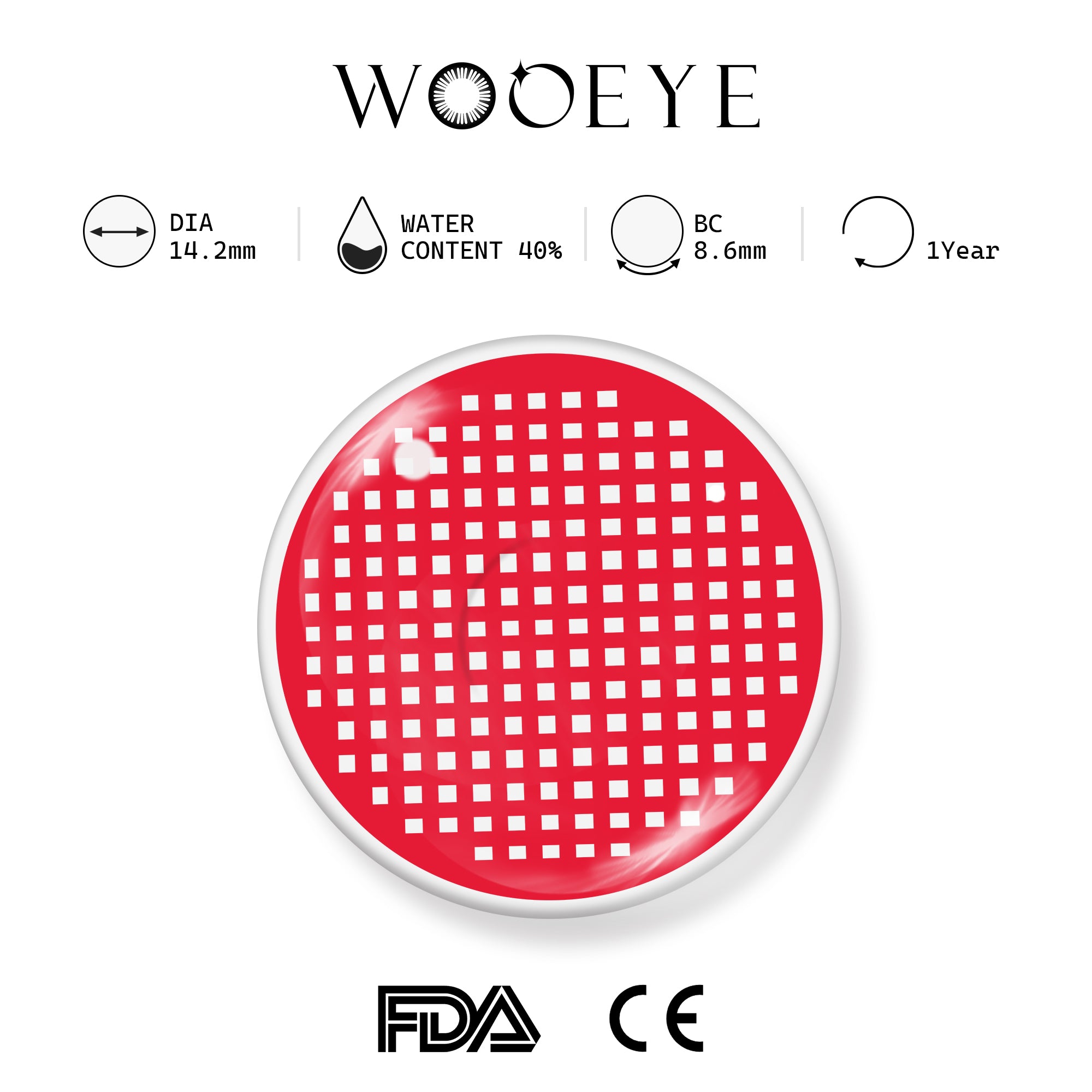 Grid Red Contact Lenses Product Features