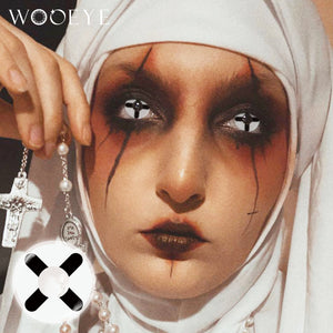 Model wearing Satan Contact Lenses