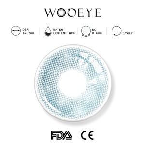 Clouds Blue product specifications, Wooeye logo on top, FDA and CE certification marks on bottom