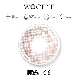 Clouds Brown product specifications, Wooeye logo on top, FDA and CE certification marks on bottom