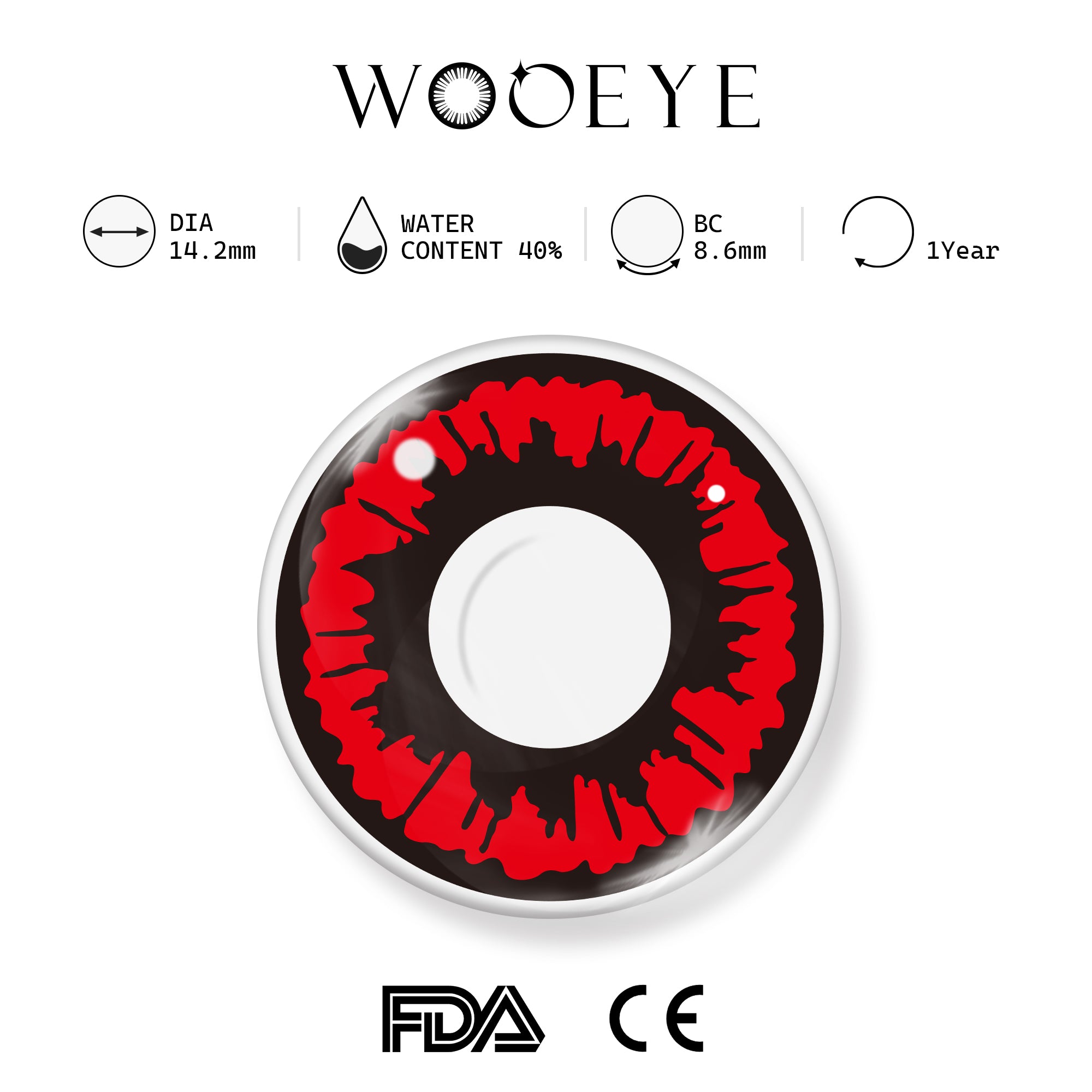 Cosplay Red Blood Contact Lenses Product Features