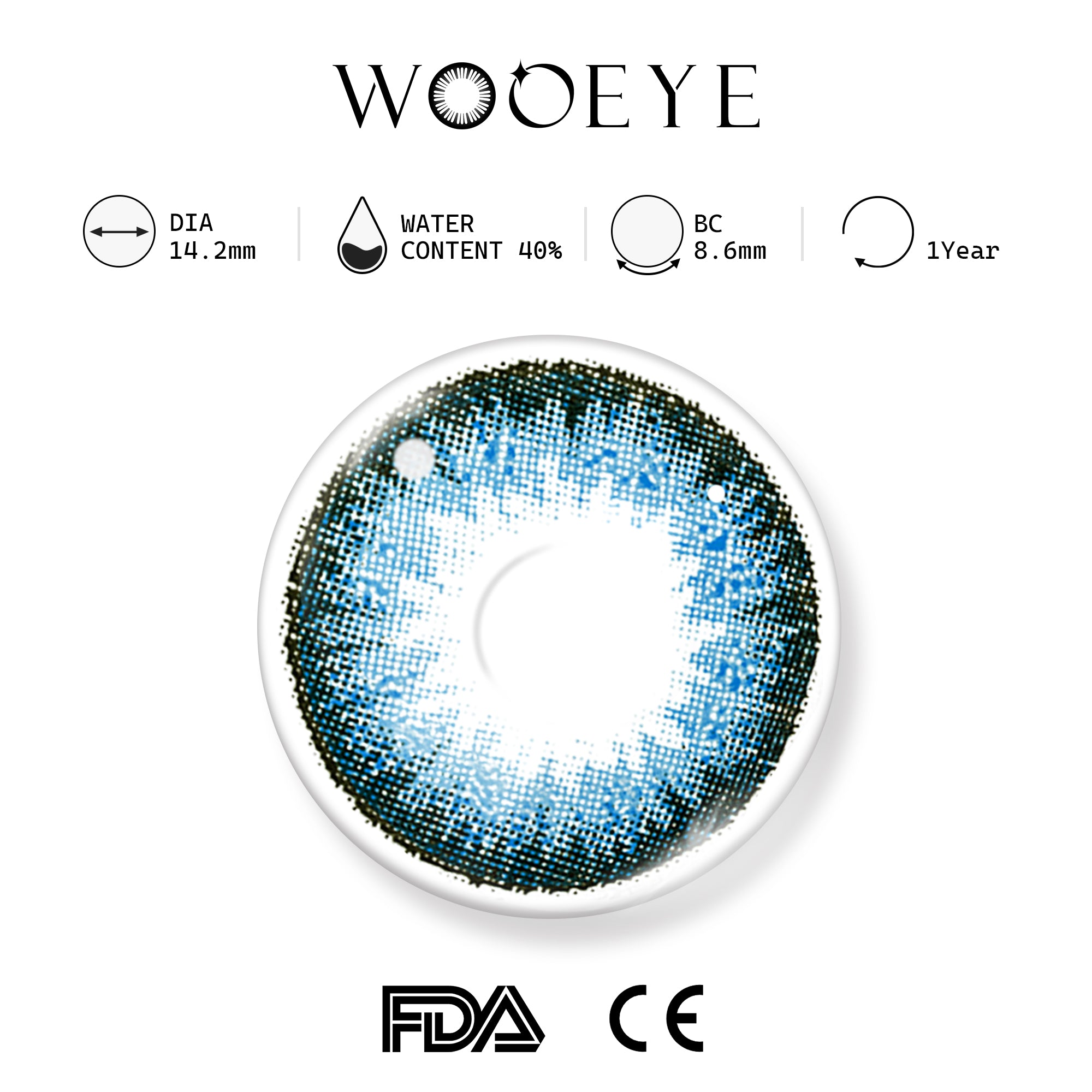 Deep Ocean Blue Contact Lenses Product Features