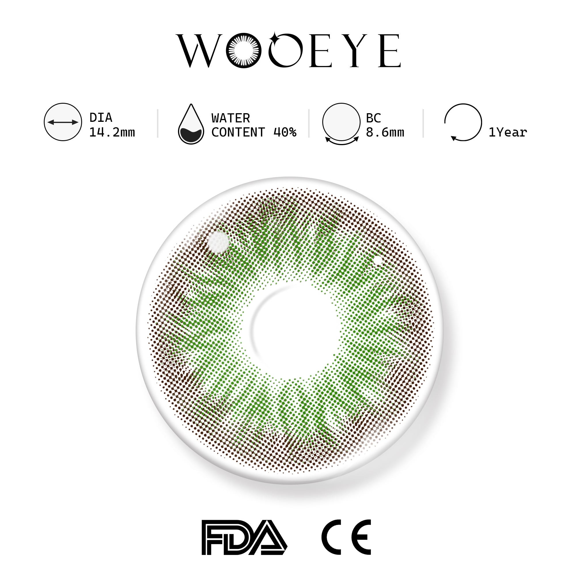 Diamond Green Contact Lenses Product Features